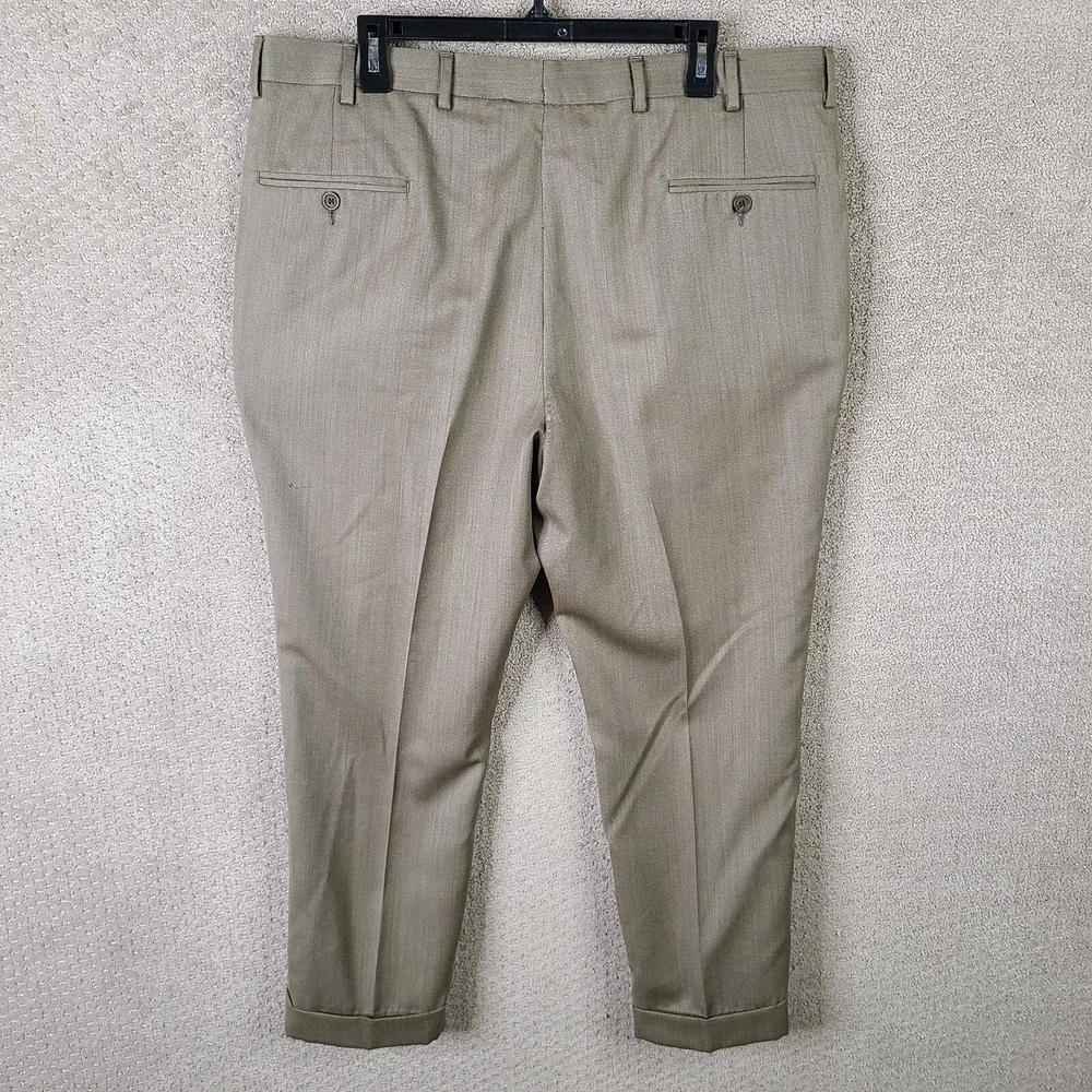 Hart Schaffner‎ Marx Pants Mens 38x26 Tan Wool Pleated Dress Suit Trouser Brown